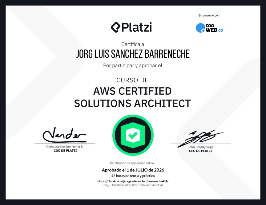 Diploma del Curso de AWS Certified Solutions Architect Associate