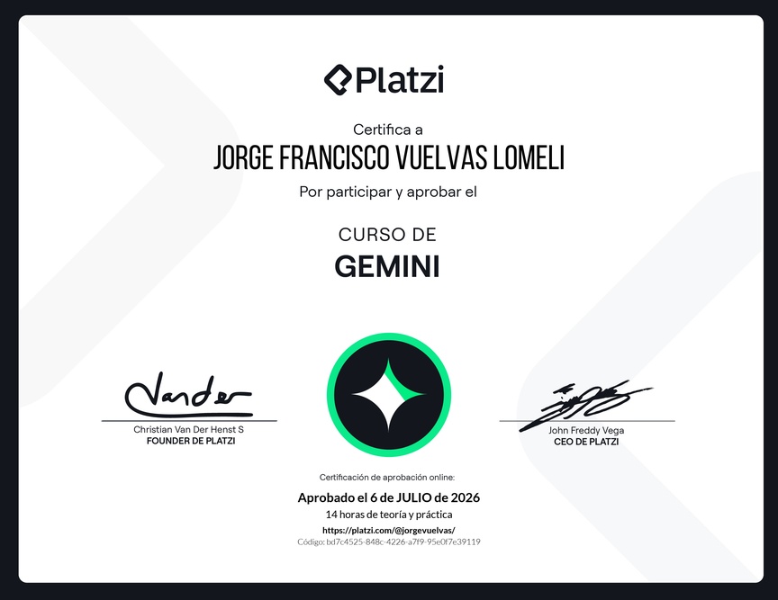Diploma del Curso de Gemini