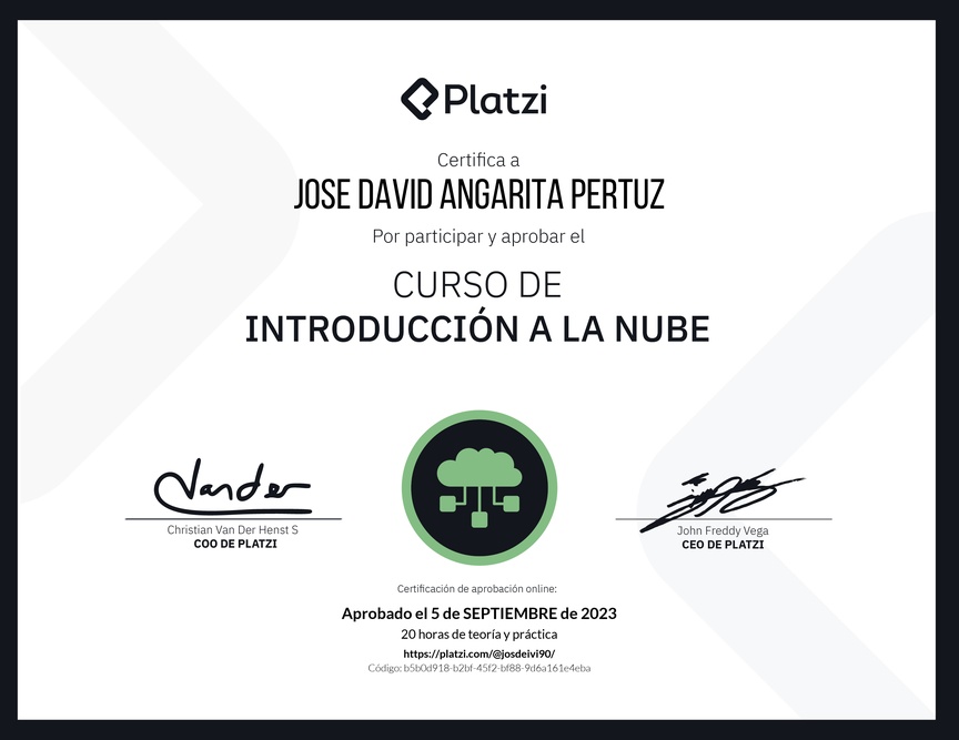 Diploma del Curso de Introducción a la Nube
