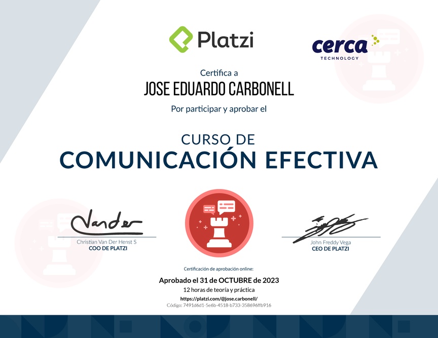 Diploma de Audiocurso de Comunicación Efectiva
