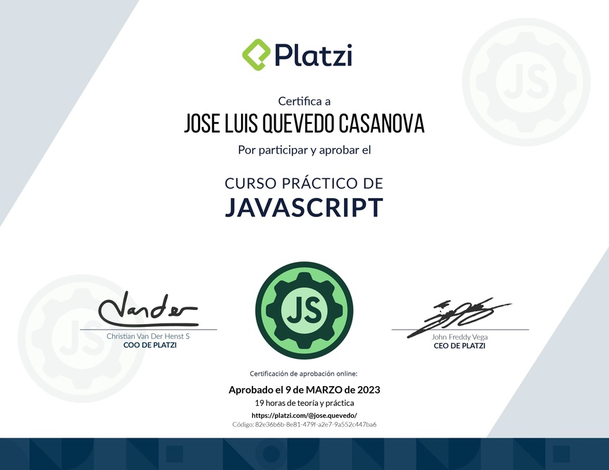 Diploma del Curso Práctico de JavaScript