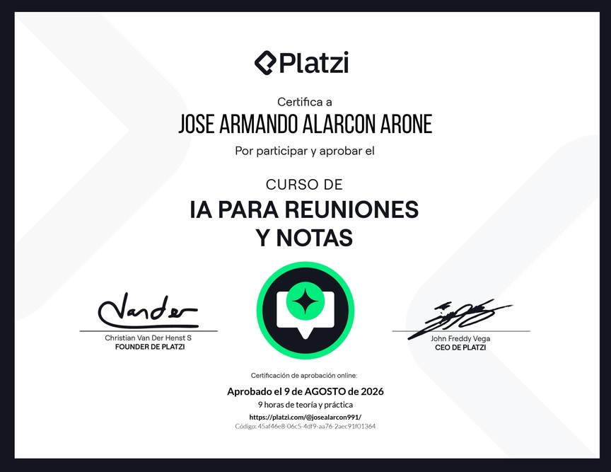 Diploma del Curso de AI para Reuniones y Notas
