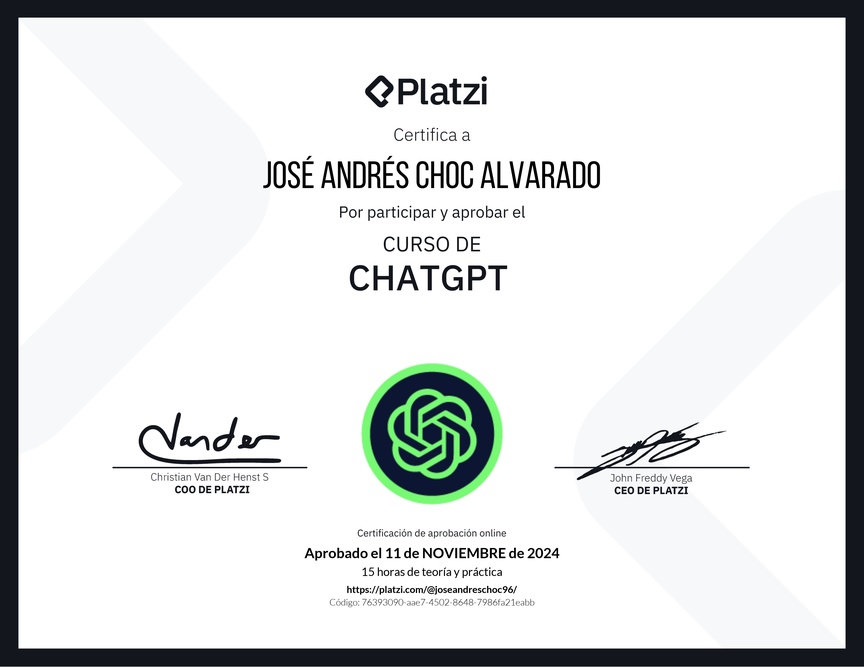Diploma del Curso de ChatGPT
