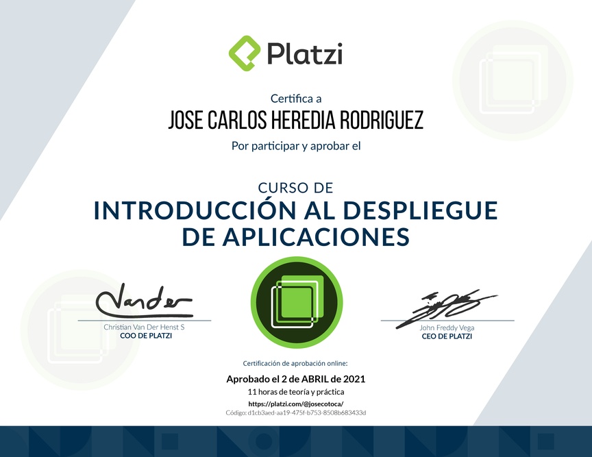 Diploma del Curso de Introducción al Despliegue de Aplicaciones