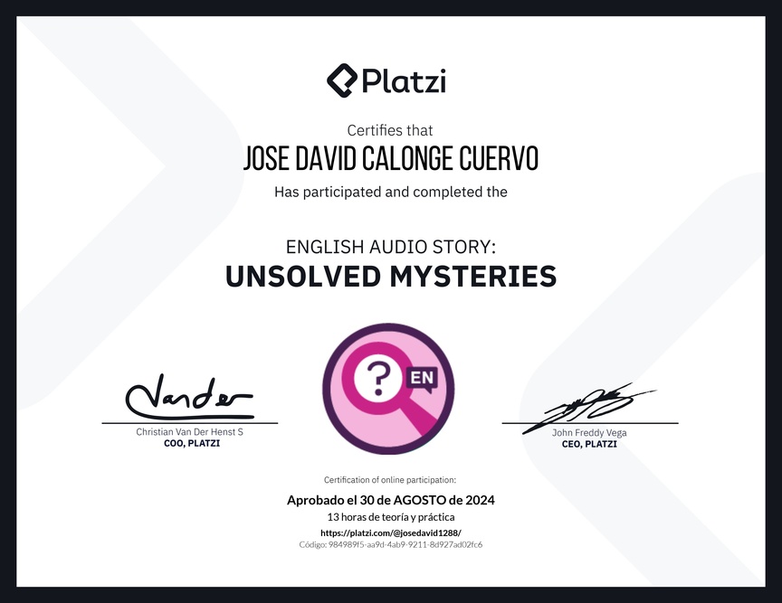 Diploma de Audio Historia en Inglés: Misterios sin Resolver