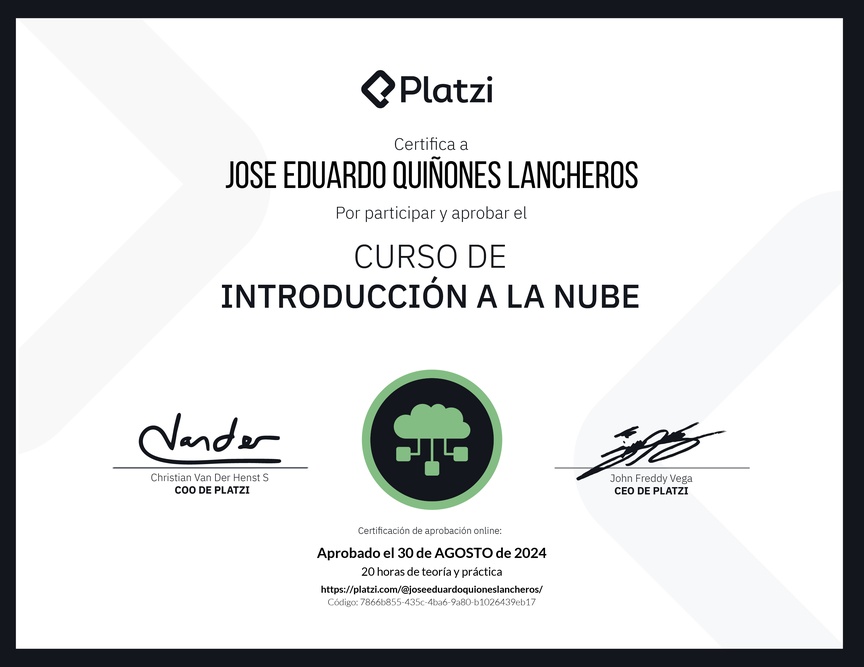 Diploma del Curso de Introducción a la Nube