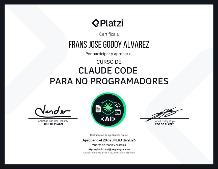 Diploma del Curso de Claude Code para No Programadores