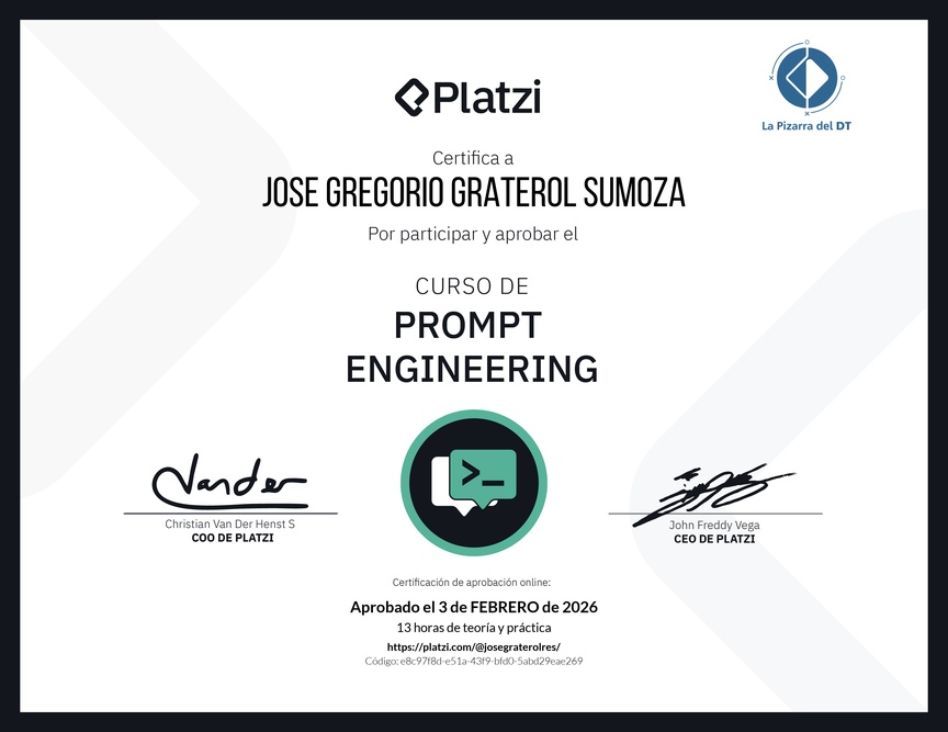 Diploma del Curso de Prompt Engineering