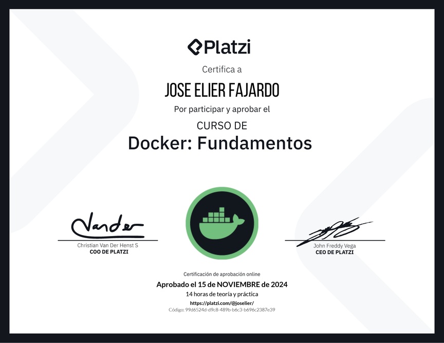Diploma del Curso de Docker: Fundamentos