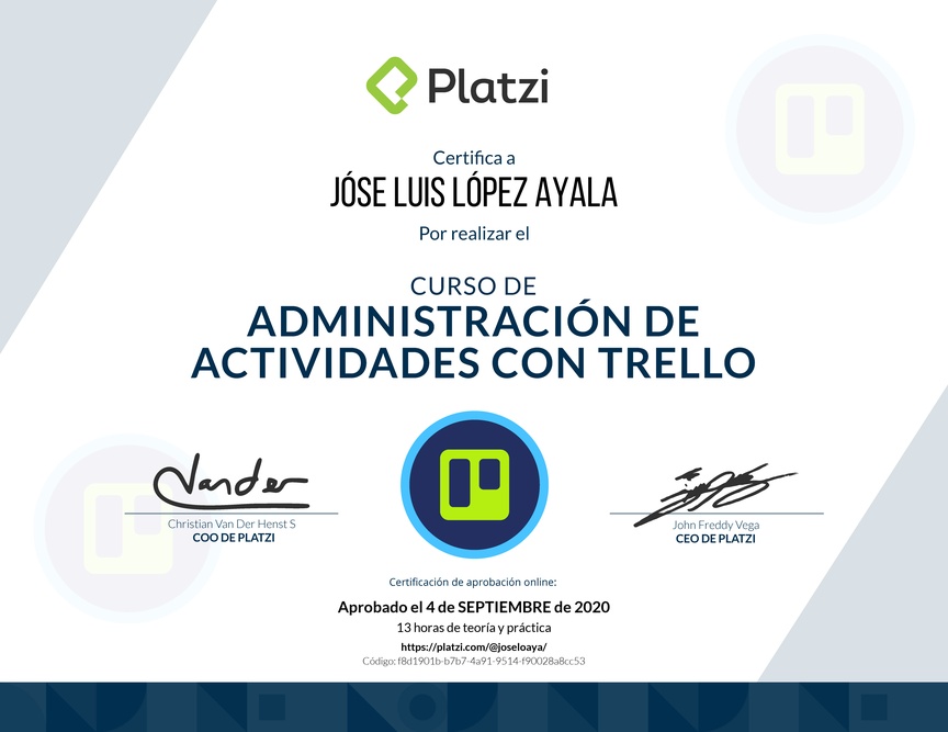 Diploma del Curso de Trello