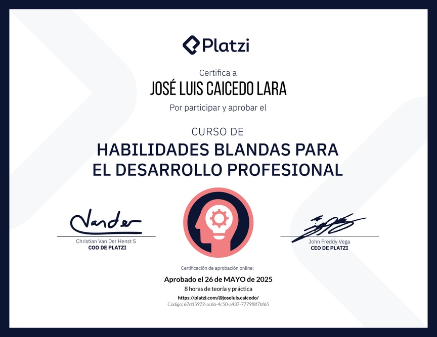 Diploma del Curso de Habilidades Blandas para el Desarrollo Profesional