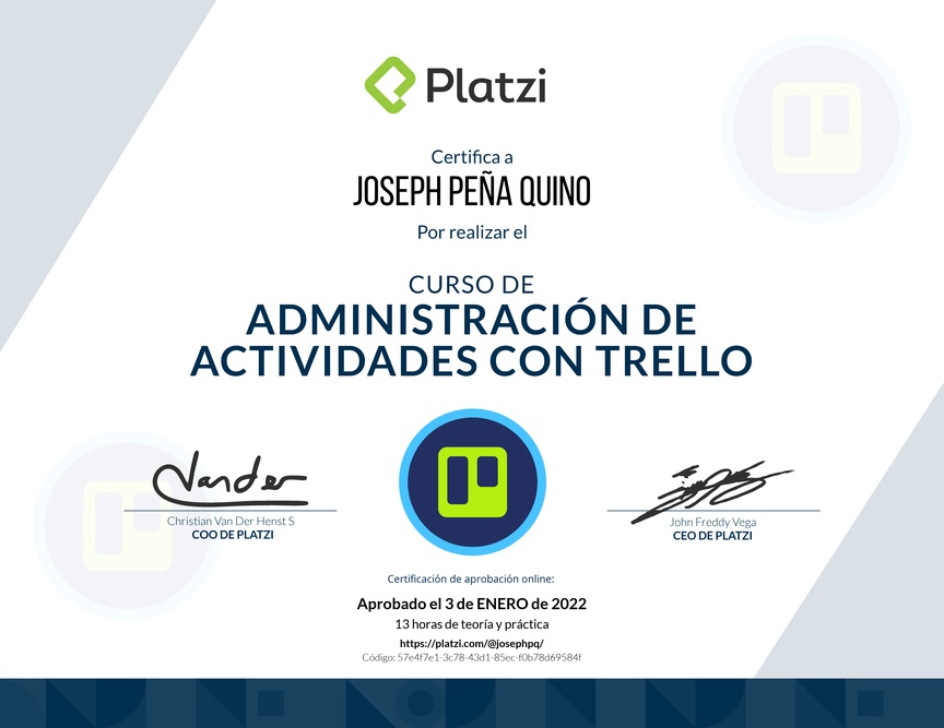 Diploma del Curso de Trello