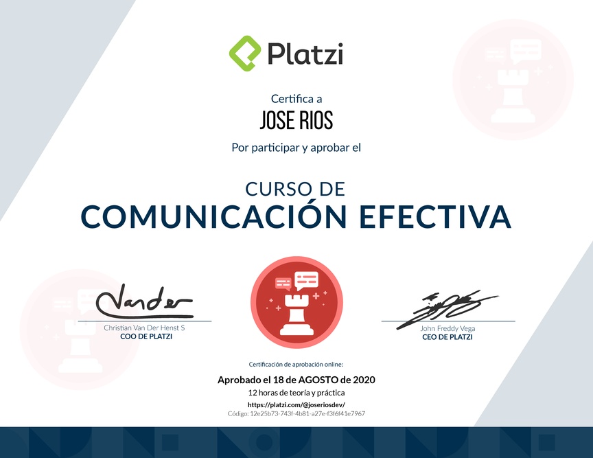 Diploma de Audiocurso de Comunicación Efectiva