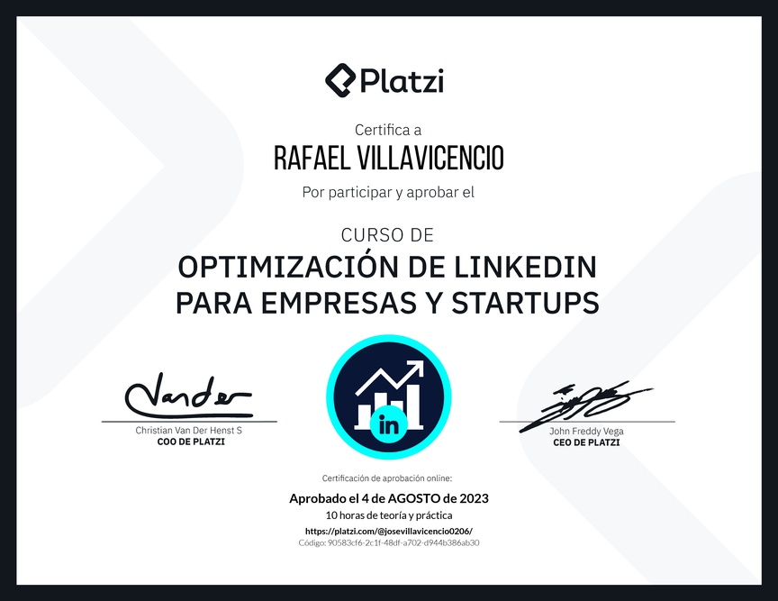 Diploma de Optimización de LinkedIn para Empresas y Startups