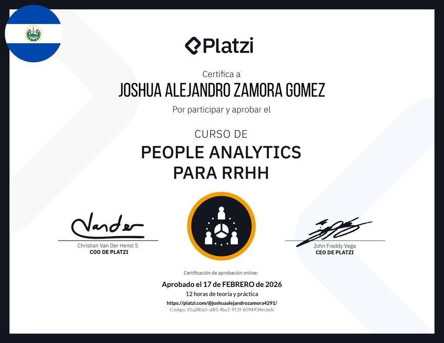 Diploma del Curso de People Analytics para RRHH