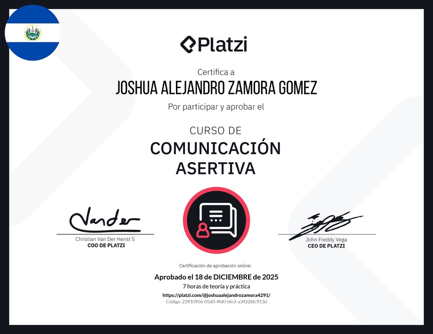 Diploma del Curso de Comunicación Asertiva