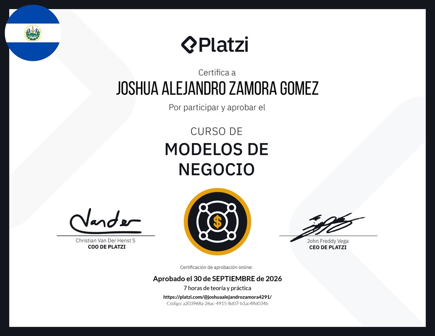 Diploma del Curso de Modelos de Negocio