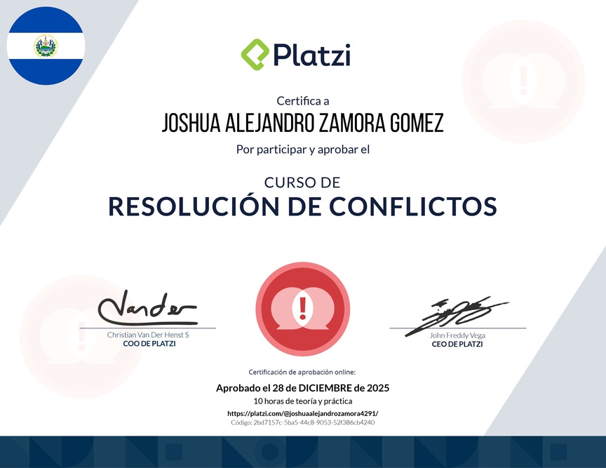 Diploma del Curso de Resolución de Conflictos