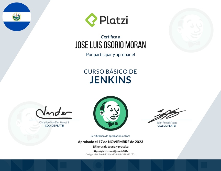 Diploma del Curso Básico de Jenkins