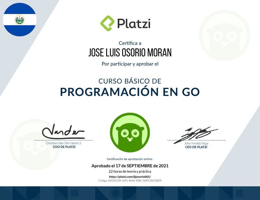Diploma del Curso Básico de Programación en Go