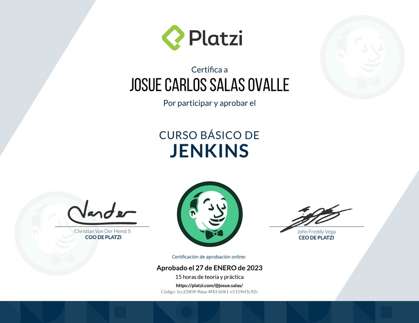 Diploma del Curso Básico de Jenkins