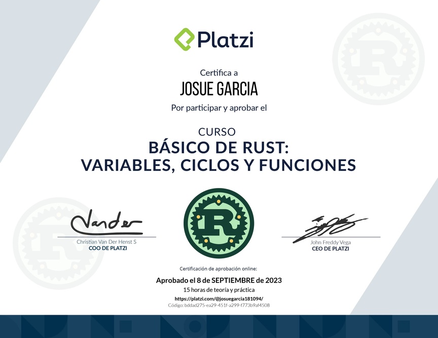 Diploma del Curso de Rust básico