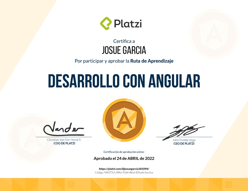 Diploma de la Ruta de Aprendizaje de Frontend a profundidad con Angular