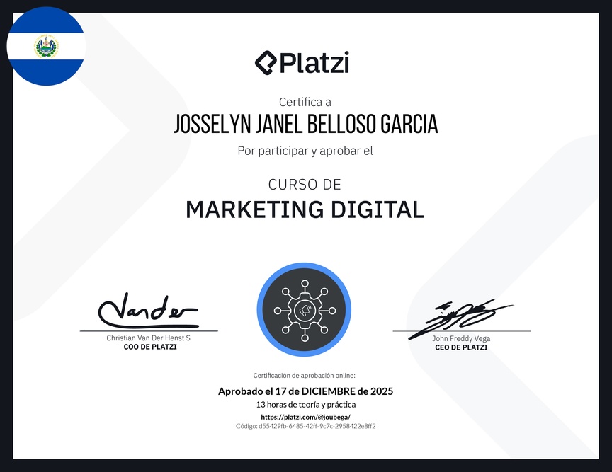 Diploma del Curso de Marketing Digital