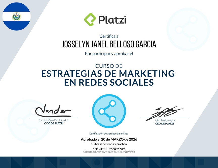 Diploma del Curso de Estrategias de Marketing en Redes Sociales