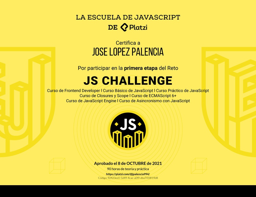 Diploma de JS Challenge: Diploma de la Fase 1