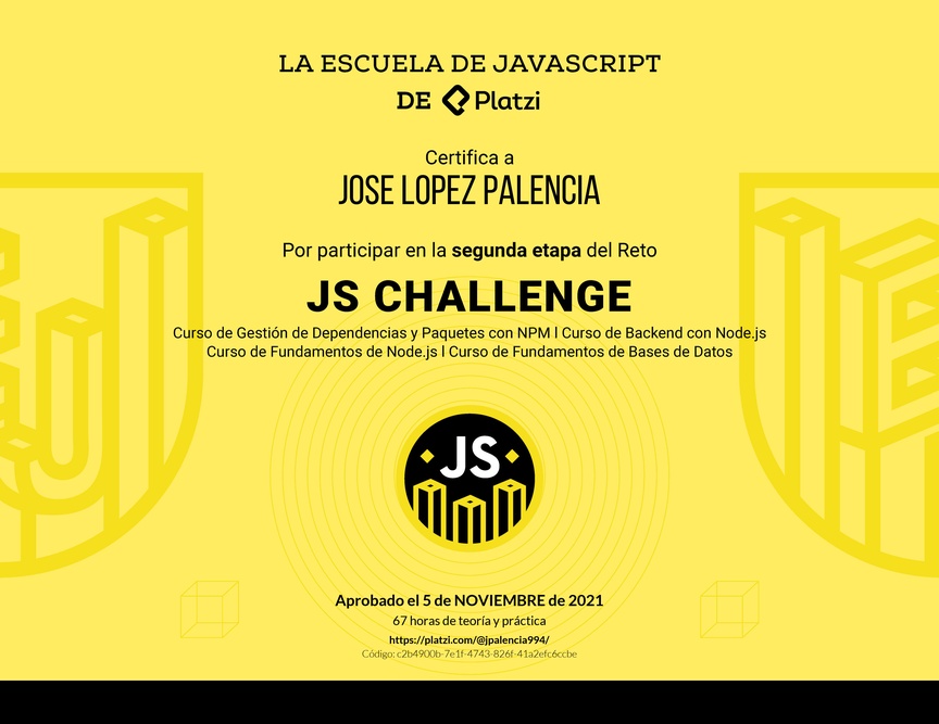 Diploma de JS Challenge: Diploma de la Fase 2