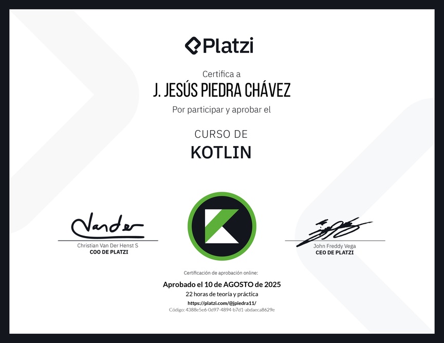 Diploma del Curso de Kotlin