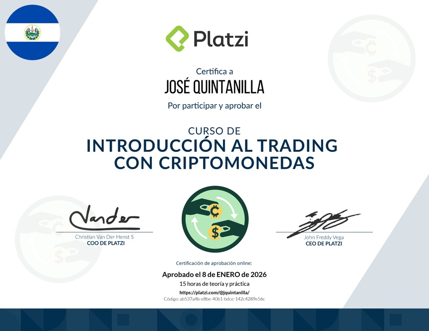 Diploma del Curso de Introducción al Trading con Criptomonedas