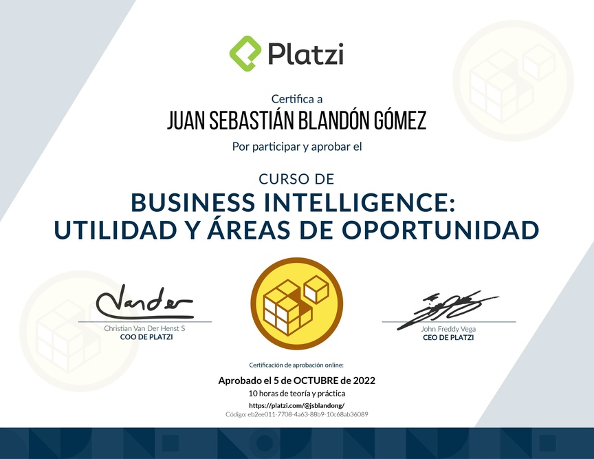 Diploma del Curso de Business Intelligence: Utilidad y Áreas de Oportunidad