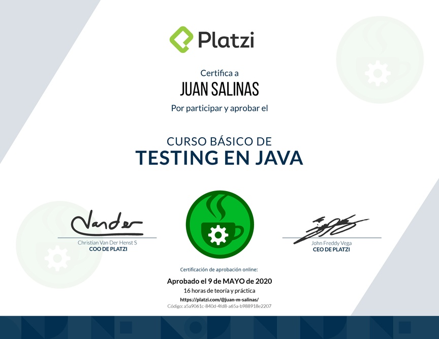 Diploma del Curso Básico de Testing en Java