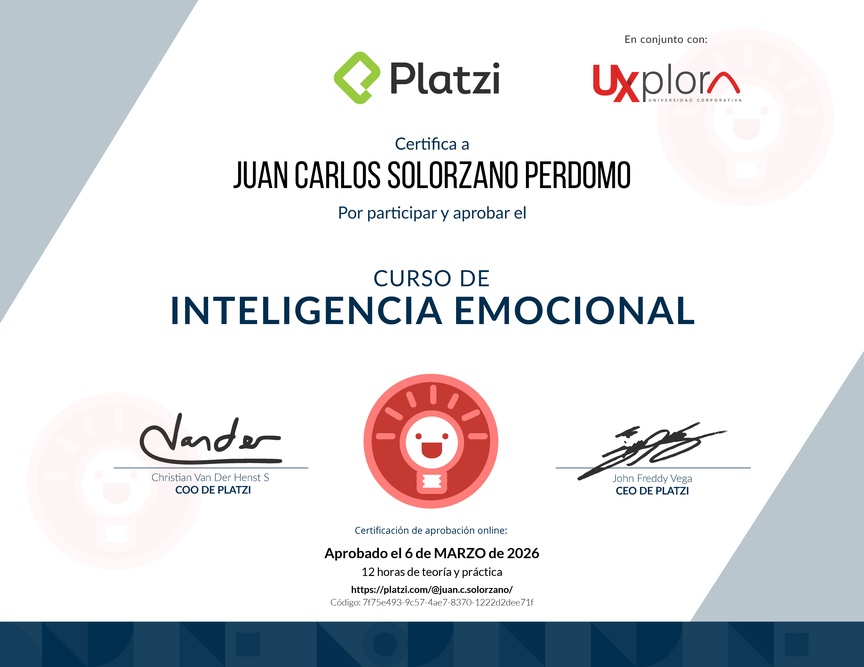 Diploma del Curso de Inteligencia Emocional