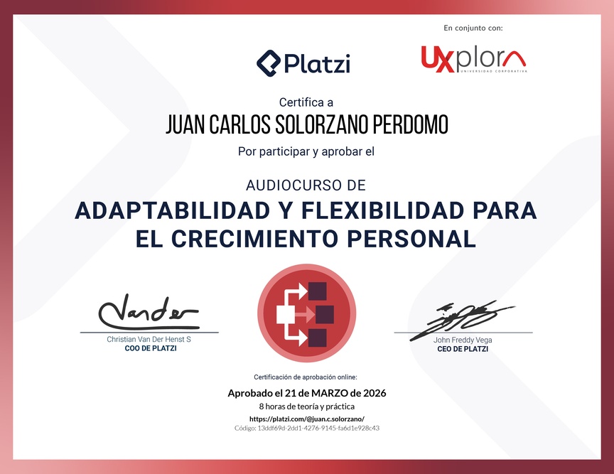 Diploma de Audiocurso de Adaptabilidad y Flexibilidad para el Crecimiento Personal