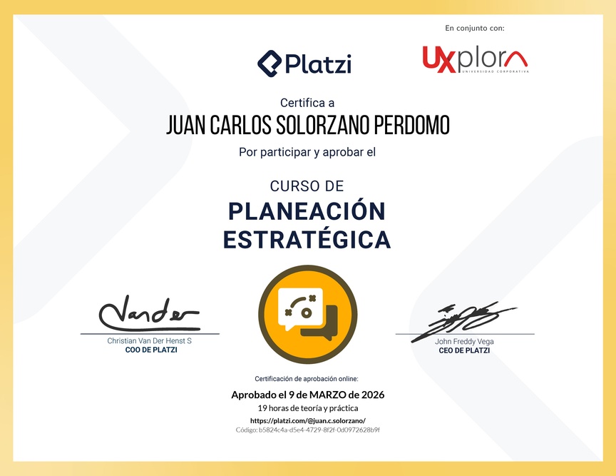 Diploma del Curso de Planeación Estratégica