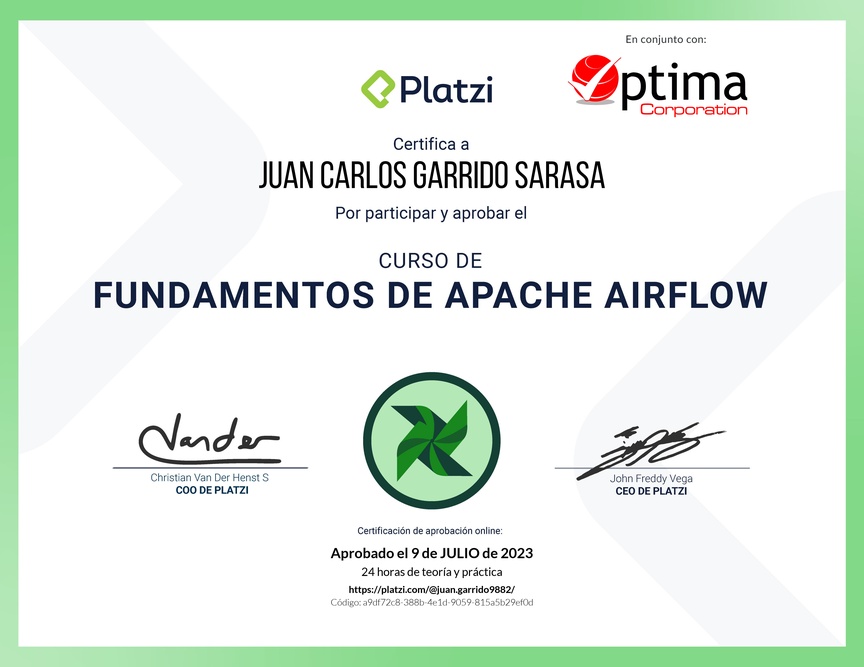 Diploma del Curso de Fundamentos de Apache Airflow