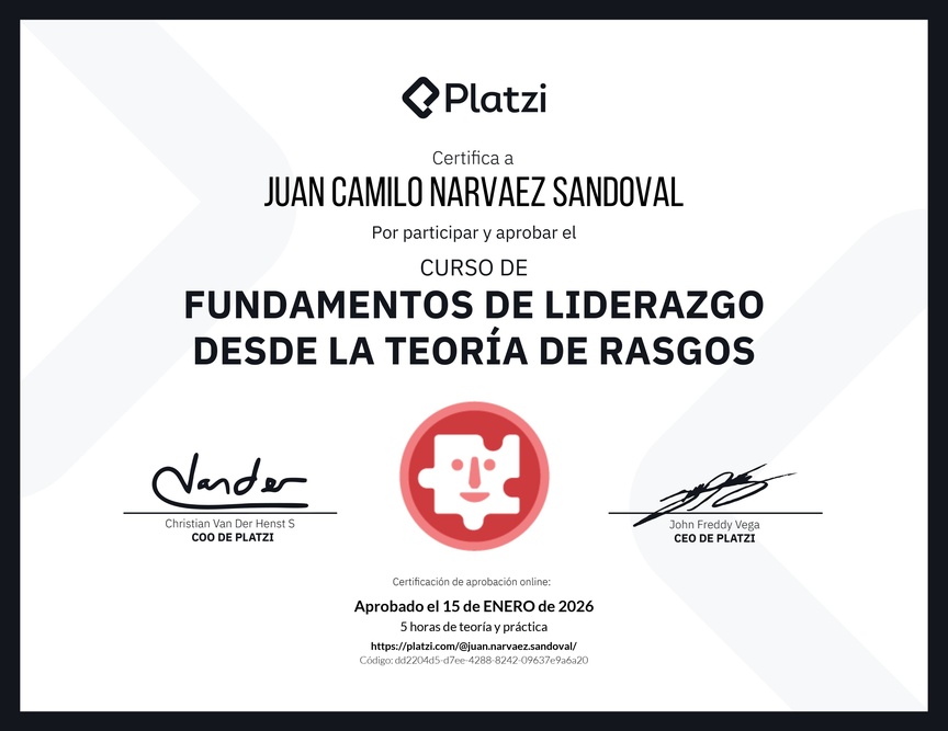 Diploma del Curso de Fundamentos de Liderazgo: Reconoce las Características de un Líder