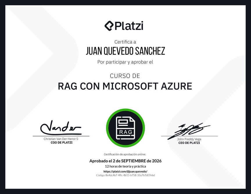 Diploma del Curso de RAG con Microsoft Azure
