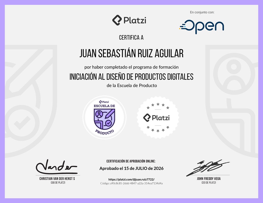 Diploma de la Ruta de Aprendizaje de Iniciación al Diseño de Productos Digitales