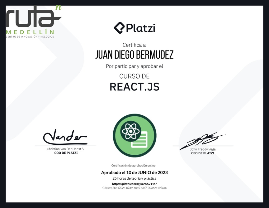 Diploma del Curso de React.js