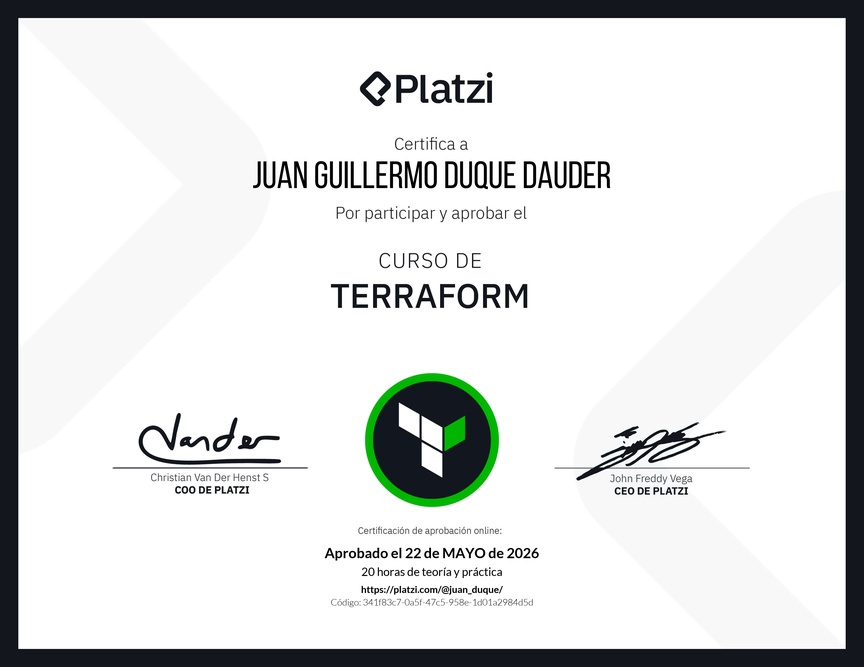 Diploma del Curso de Terraform