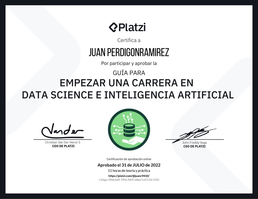 Diploma de Guía para Empezar una Carrera en Data Science e Inteligencia Artificial