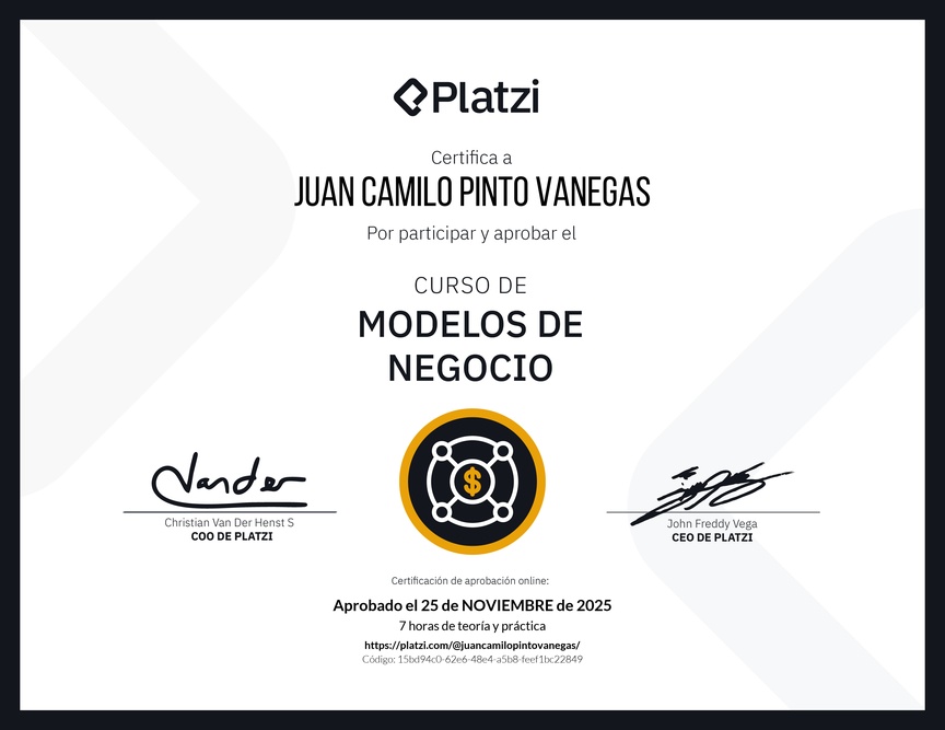 Diploma del Curso de Modelos de Negocio