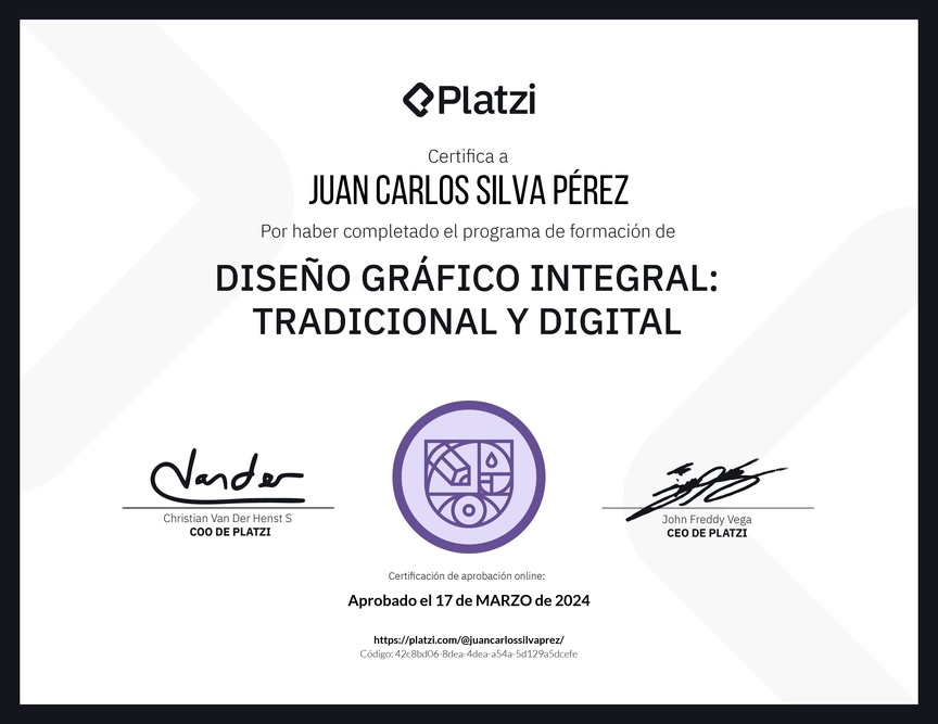 Diploma de la Ruta de Aprendizaje de Diseño Gráfico Integral: Tradicional y Digital