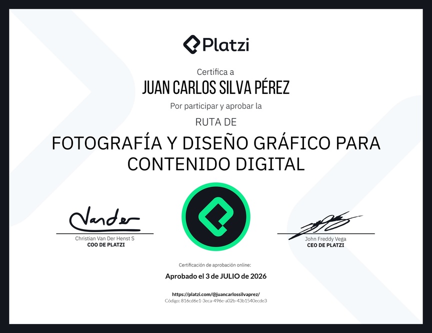 Diploma de la Ruta de Aprendizaje de Fotografía y Diseño Gráfico para Contenido Digital