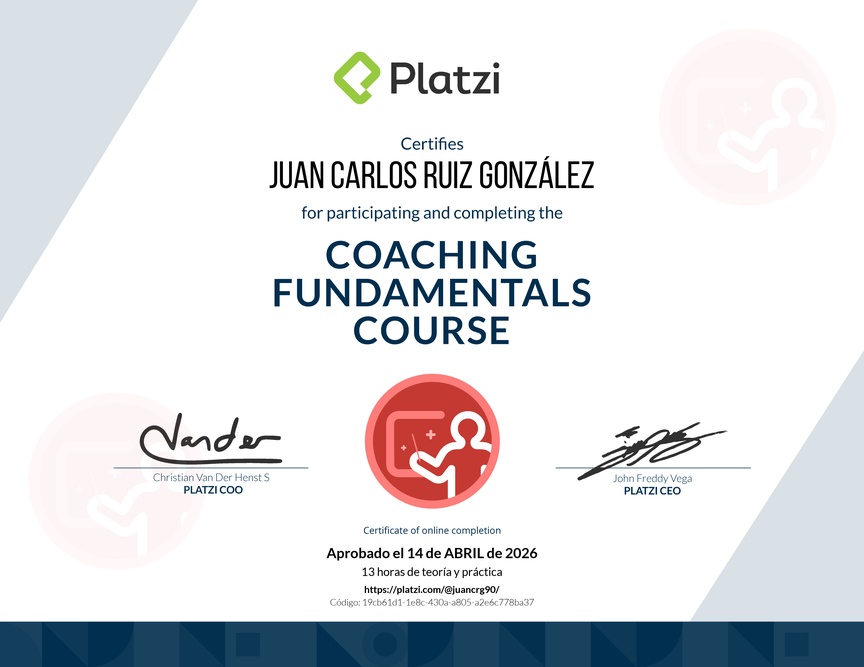 Diploma del Curso de Habilidades y Estrategias de Coaching