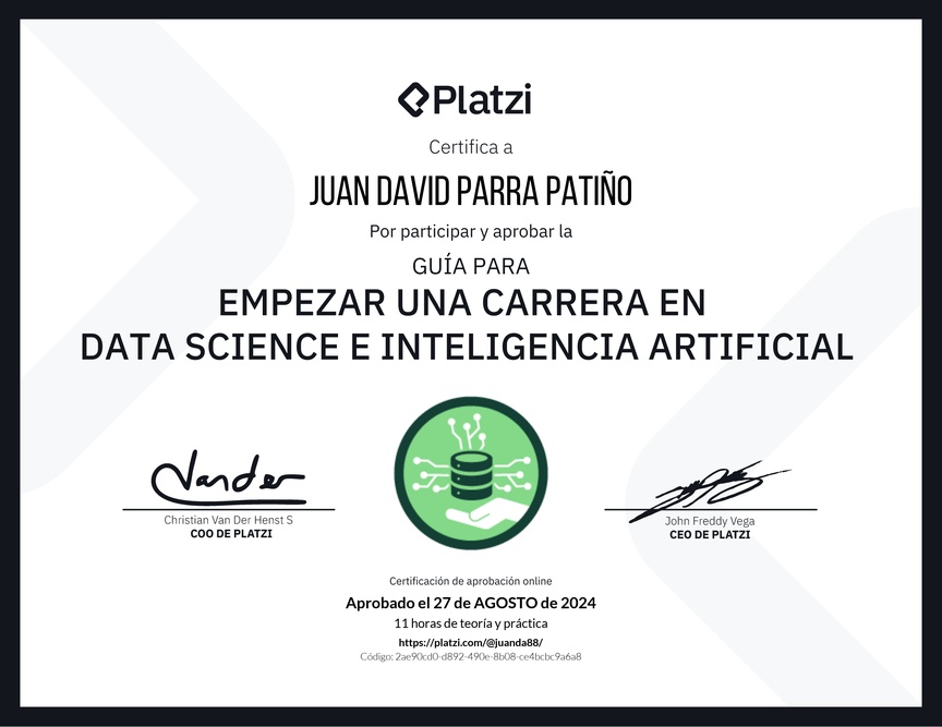 Diploma de Guía para Empezar una Carrera en Data Science e Inteligencia Artificial